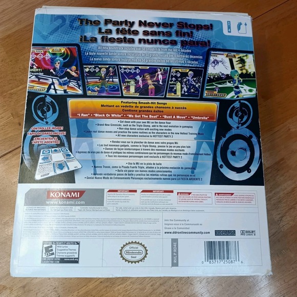 DDR Dance Dance Revolution: Hottest Party‎ 2 Nintendo Wii Bundle w/ Game & Mat - Picture 7 of 9